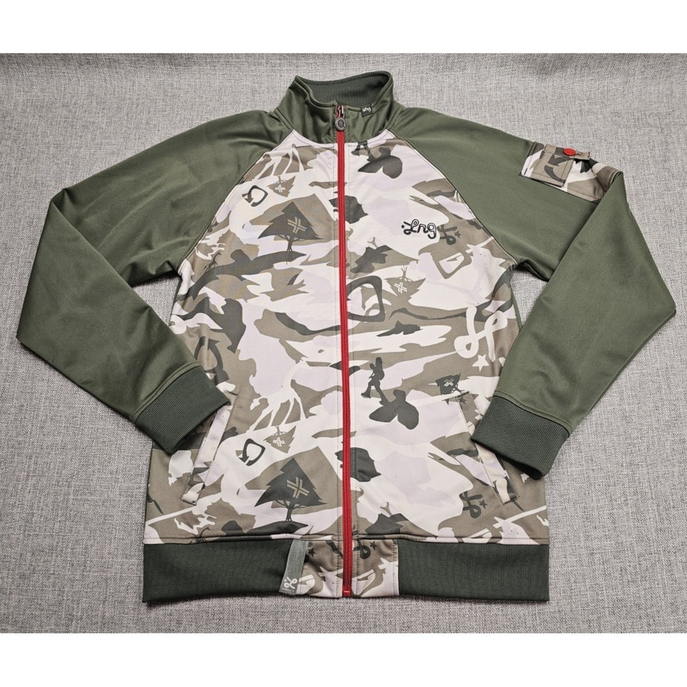 LRG Track Jacket Youth XL Camo Green Militaristic Street Wear Lifted Research